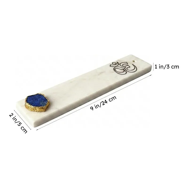 Om Marble Incense Holder With Agate Plating - Blue media 6