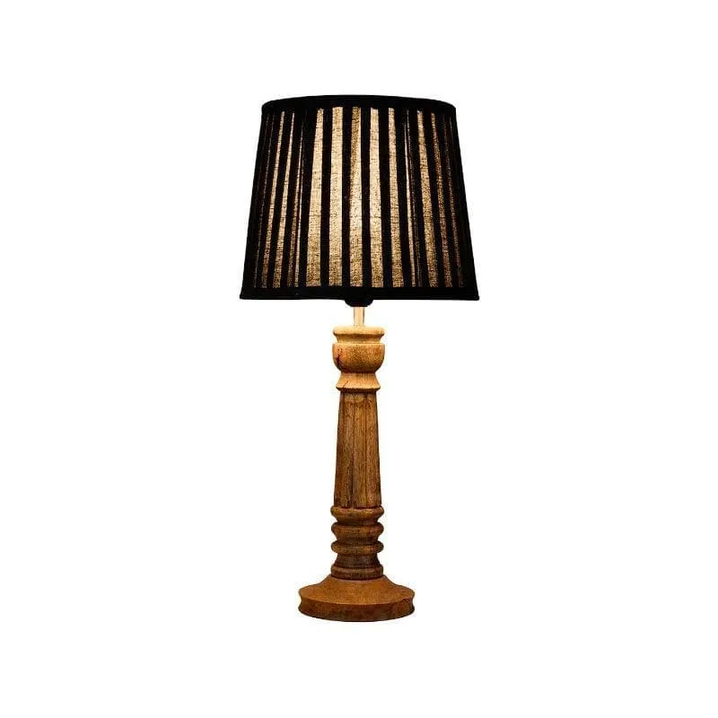 Classy With Twist Pillar Fabric Table Lamp - Black,Brown media 4