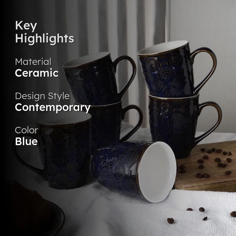 Pinolama Ceramic Tea Cup (300 mL Each) - Set of Six media 2