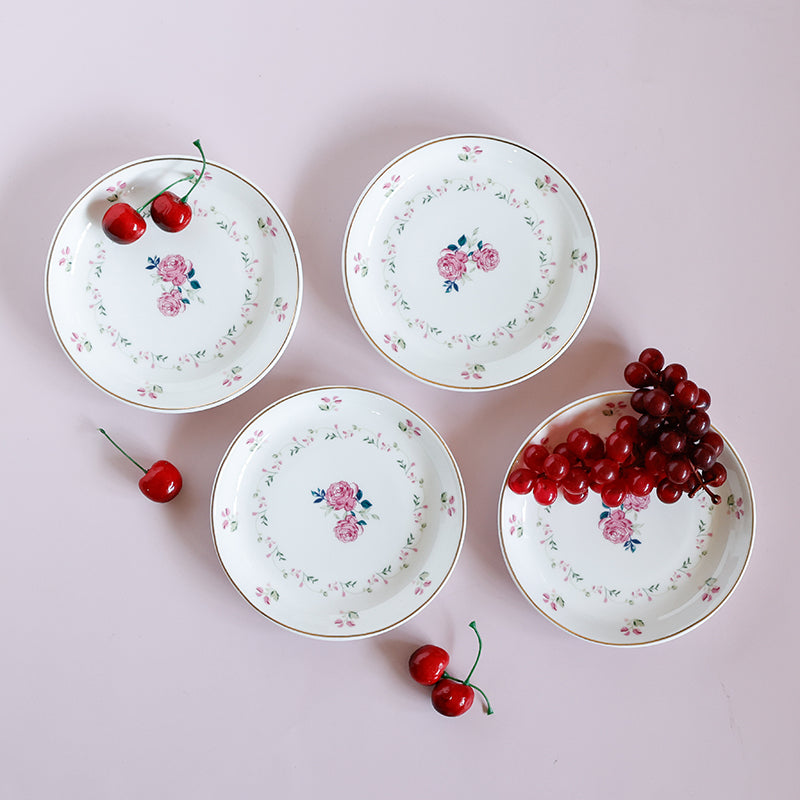 Magique: Portrait of a Rose Bone China Snack Plates - Set of Four media 3