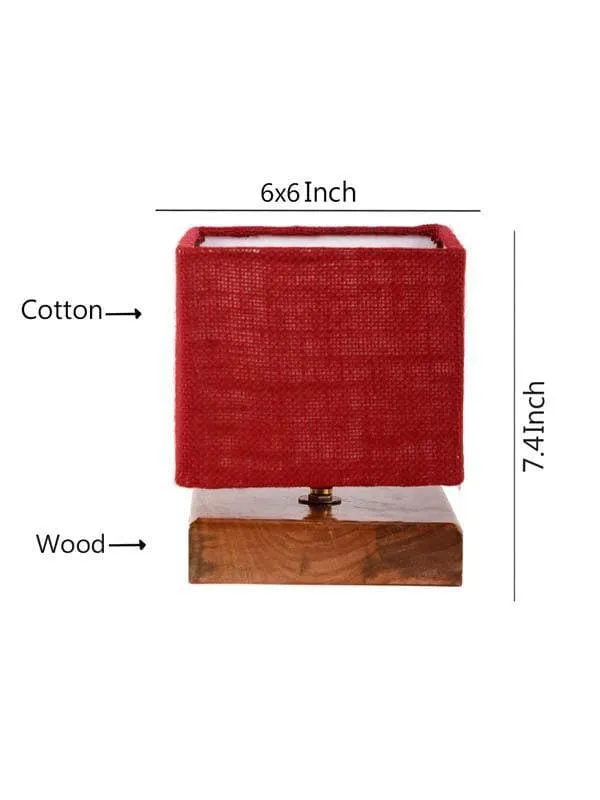 Solid Cusp Fabric Table Lamp - Red,Brown media 6
