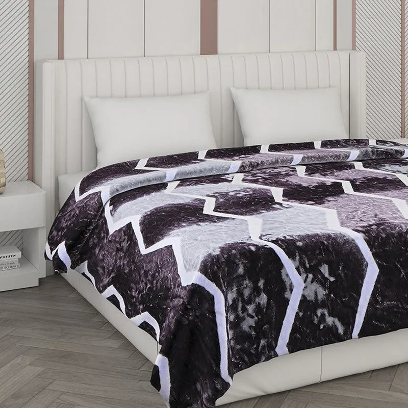 Monte Carlo Midnight Mosaic Blanket (Brown)- 600 GSM media 5