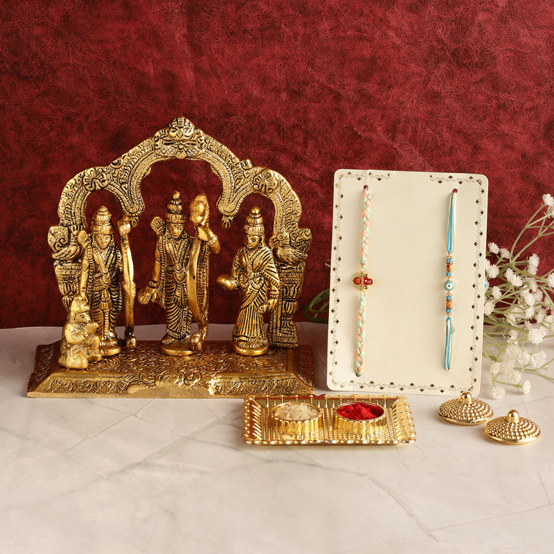 Ram Drabar Rudraksha & Evil Eye Rakhi Hamper
