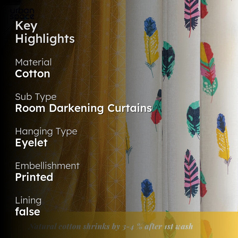 Urban Space Yellow Star & Dream Catcher Curtains - Set Of Three media 2