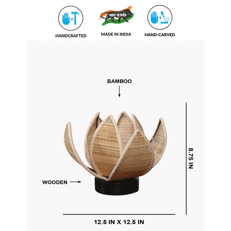 Bamboo Lotus Table Lamp - Beige media 7