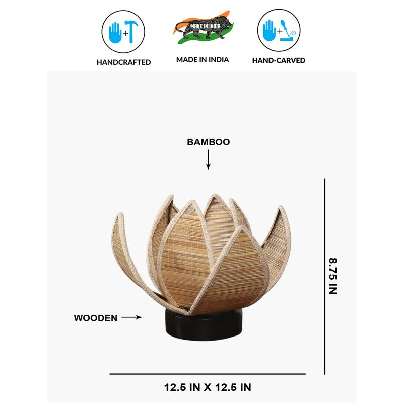 Bamboo Lotus Table Lamp - Beige media 7