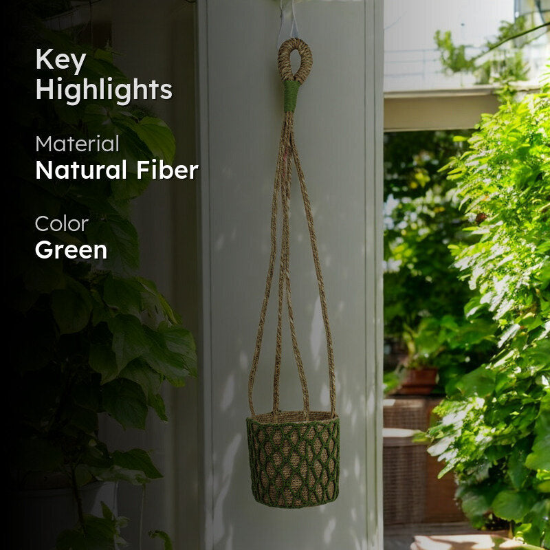 Tantaa Sea Grass Hanging Planter - Green media 2
