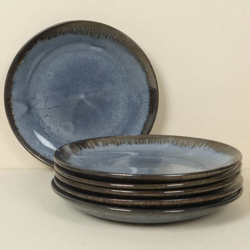 Ceramic Dinner Plates (Denim Blue) - Set Of Six media 3
