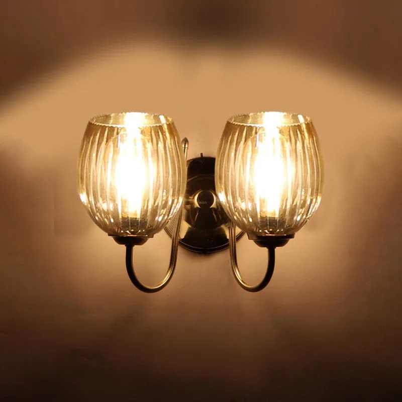Vintage Glow Dual Shade Glass Wall Lamp media 8