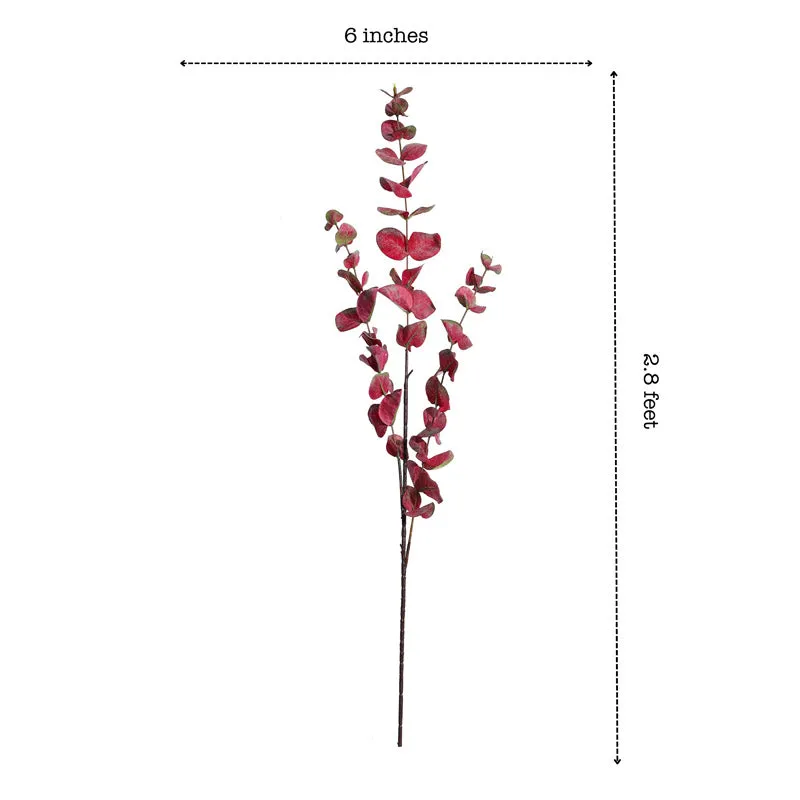 Artificial Realistic Eucalyptus Stick (Red) - Set Of Three media 9