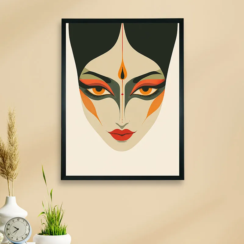 Painted Face Wall Art With Resin Frame media 3