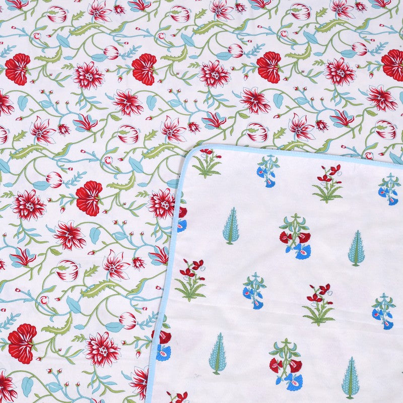 Wrapo Printed Cotton Dohars (Red) - 170 GSM media 4