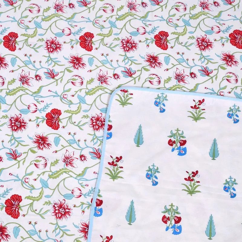 Wrapo Printed Cotton Dohars (Red) - 170 GSM media 4