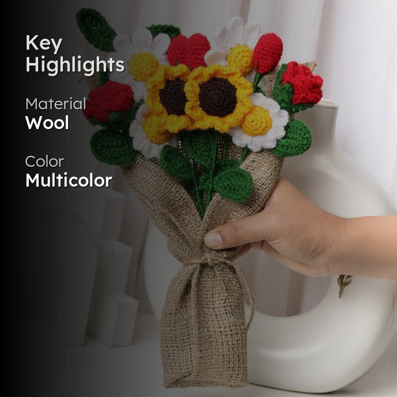 Crochet Handmade Tulip Bouquet (Yellow & Red) - Set of Eleven media 2