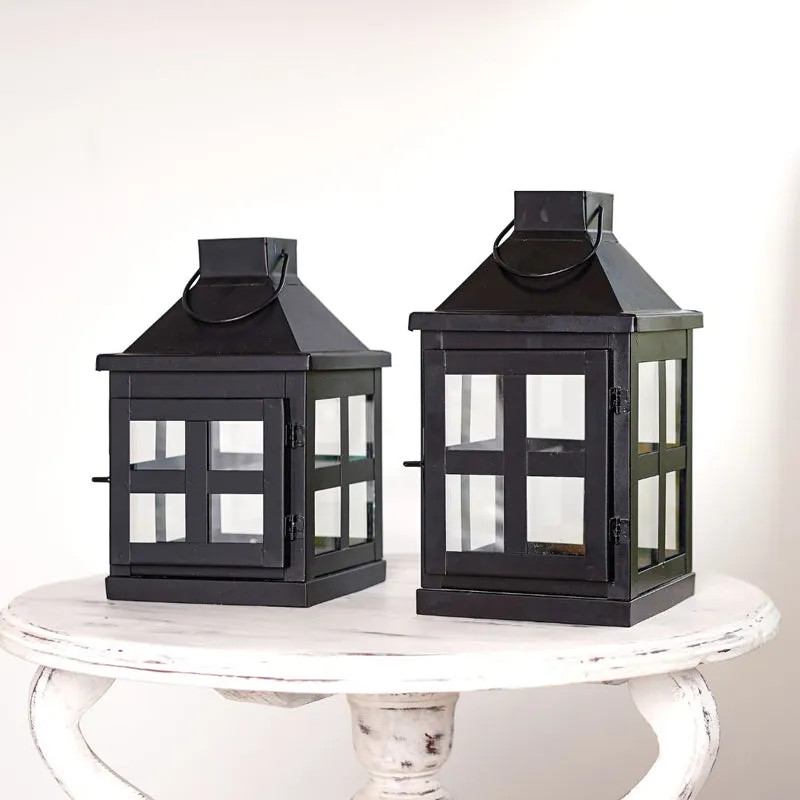 Dukio Lantern Tealight Candle Holder (Black) - Set Of Two media 1