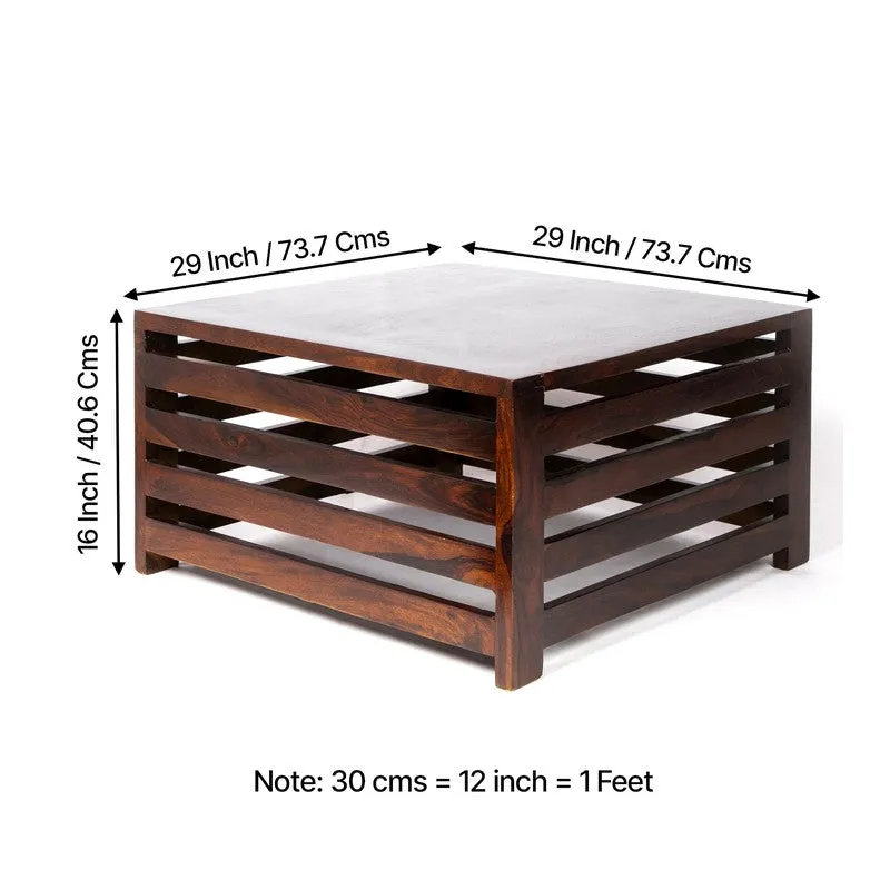 Qervo Sheesham Wooden Center Table - Taupe media 10