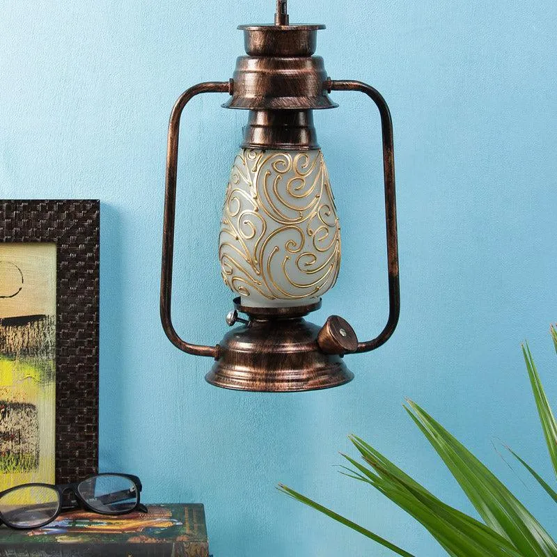Saagar Mosaic Lantern Iron Wall Lamp - Copper media 3