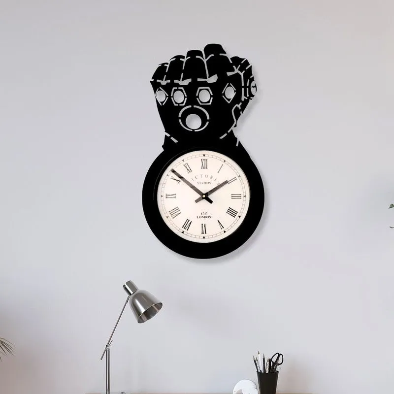 Royal Steel Analog Wall Clock - Black media 1