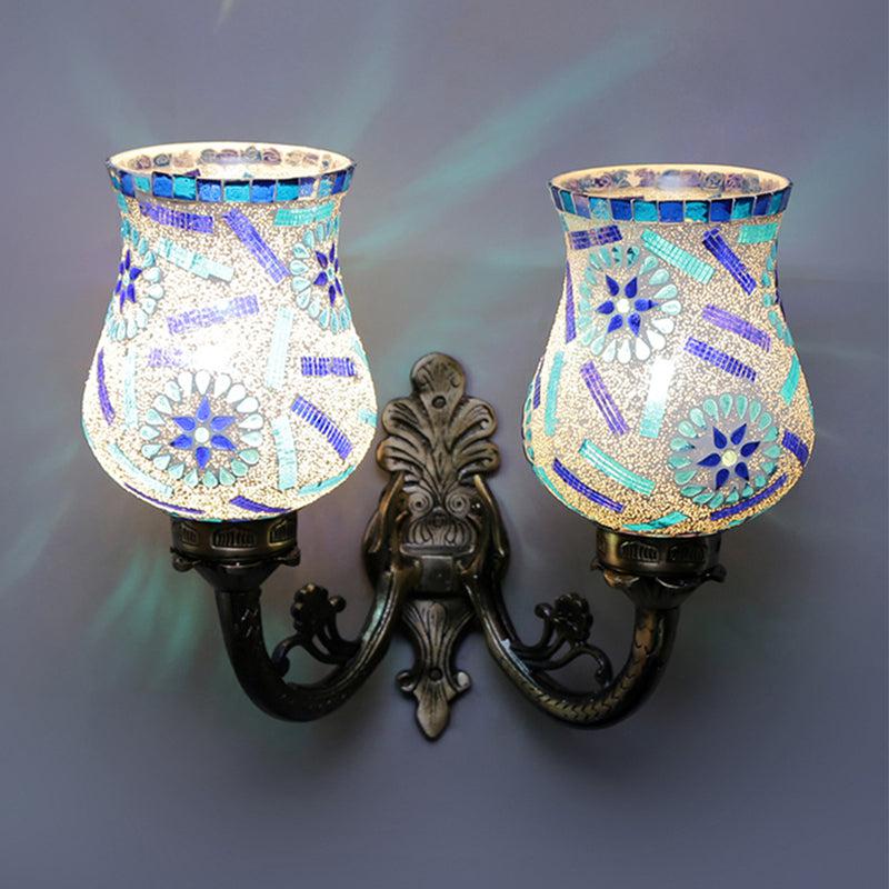 Tara Twinner Mosaic Glass & Metal Wall Lamp