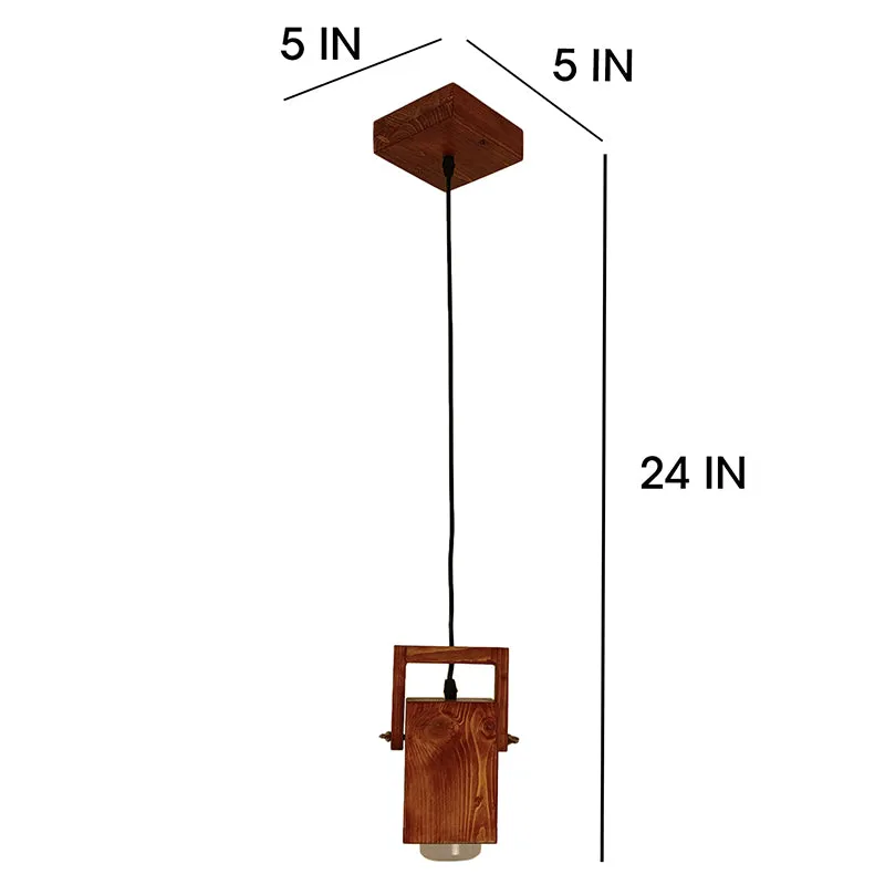 Lueur Carved Wooden Ceiling Lamp - Brown media 7