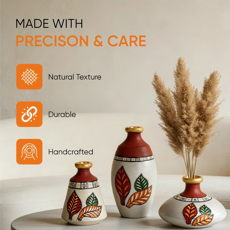 Musike Tribal Terracotta Vase - Set Of Three media 6
