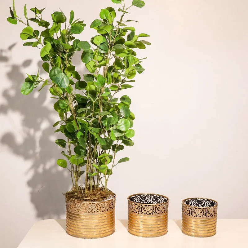 Stone Metal Planters - Set Of Three media 2