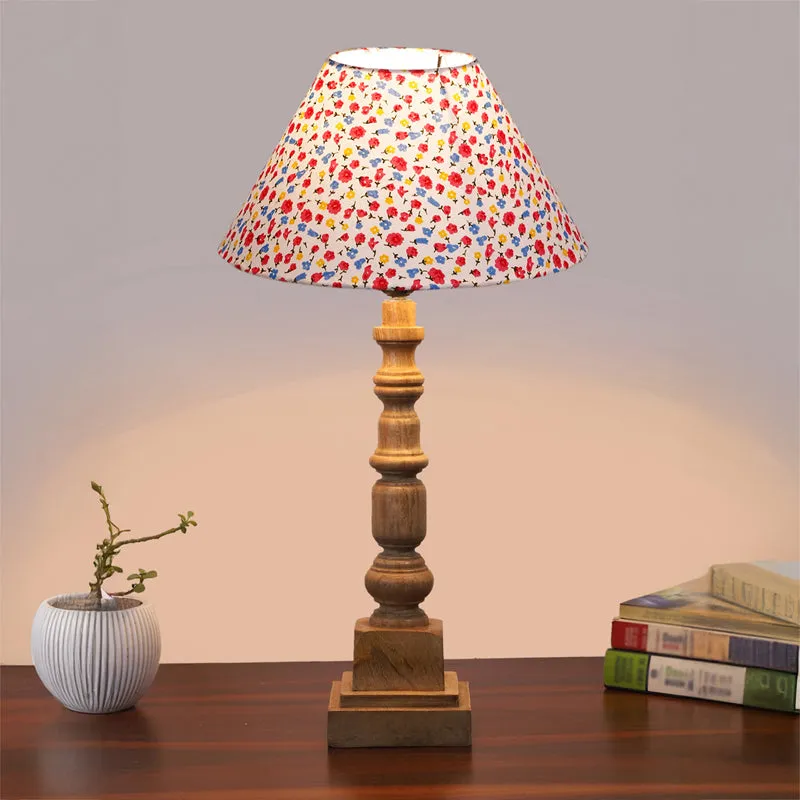 Fleura Cone Arbor Wooden Table Lamp - Multicolor media 2