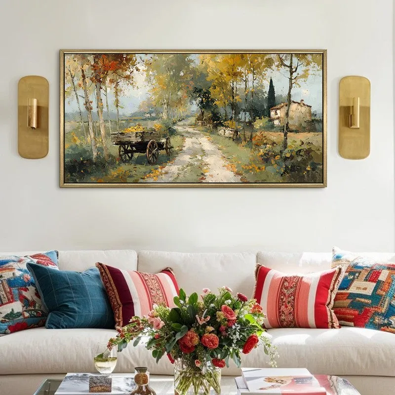 Rustic Tree-Lined Cottage Path Wall Art media 1
