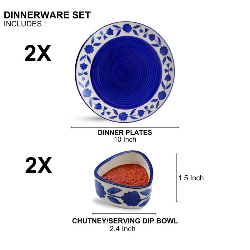 Clayora Xyra Ceramic Dining Set (Blue) - 4 Piece Set media 7