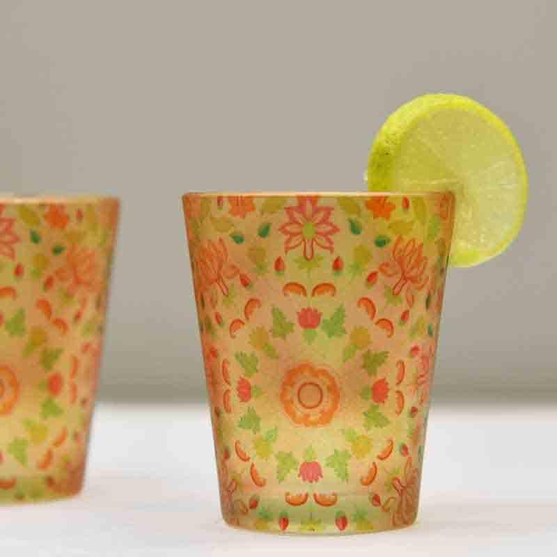 Mughal Blooms Frosted Shot Glass (30 ml ) - Set Of Two media 4