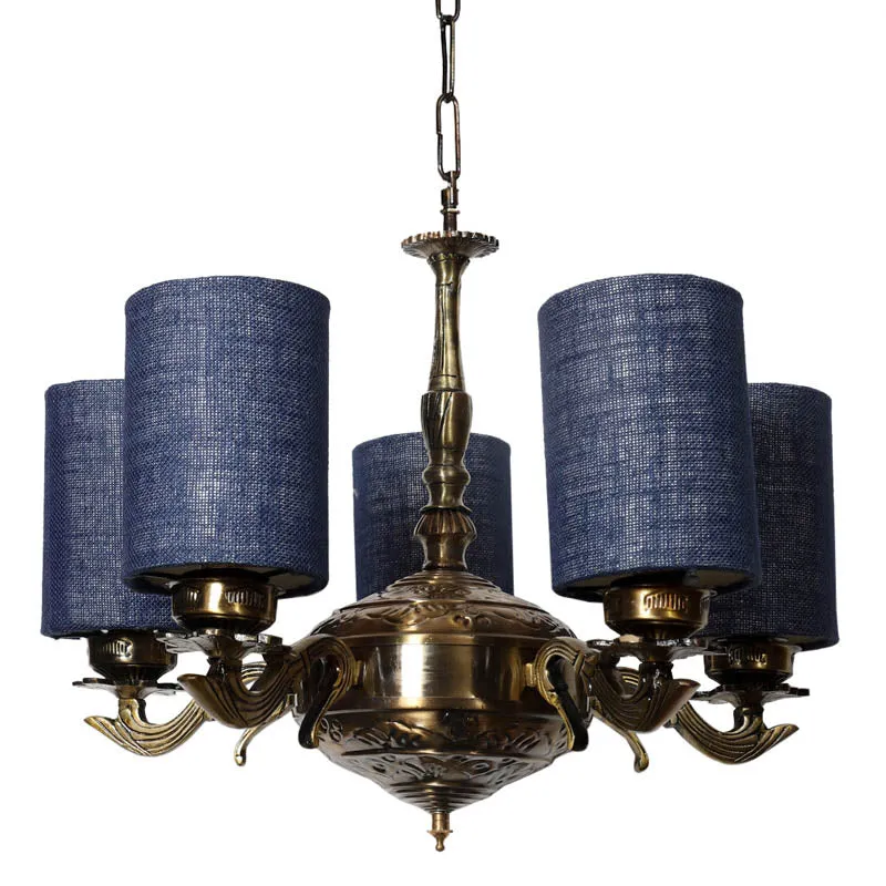 Misha Cylindrical Golden Antique Ceiling Lamp media 4