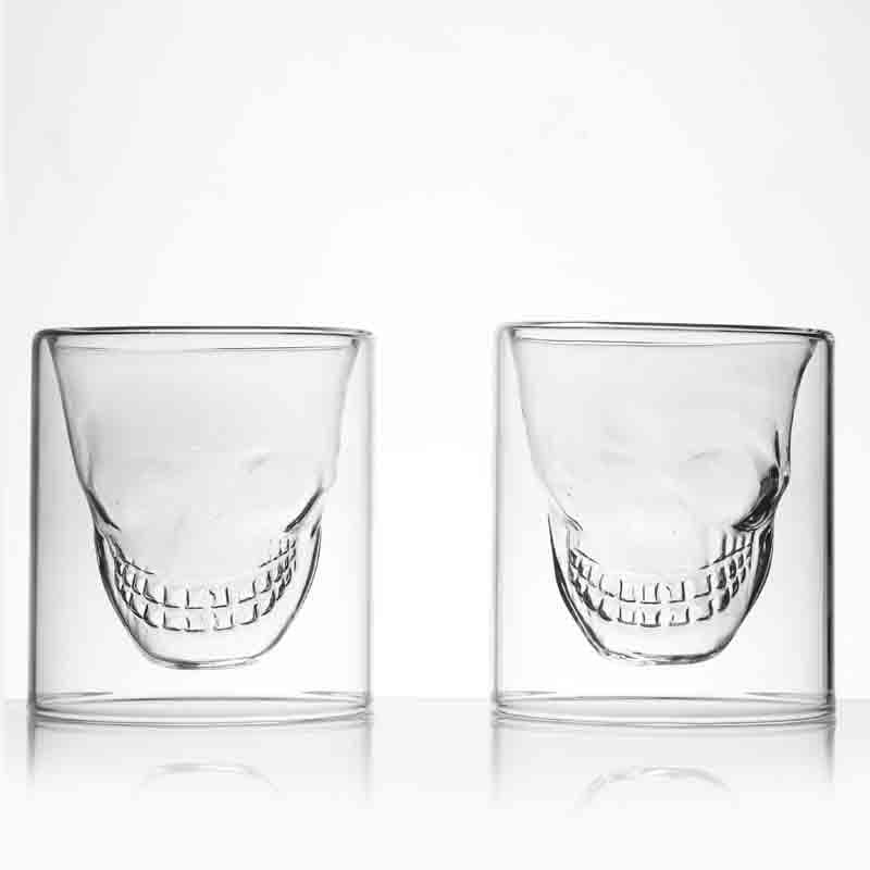 Goth Skull Old Fashioned Shot Glasses (75 mL ) - Set Of Two media 5