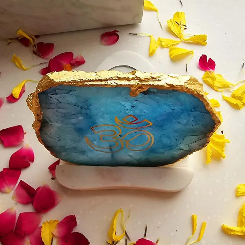 Sacred Om Tealight Candle Holder - Turquoise media 3