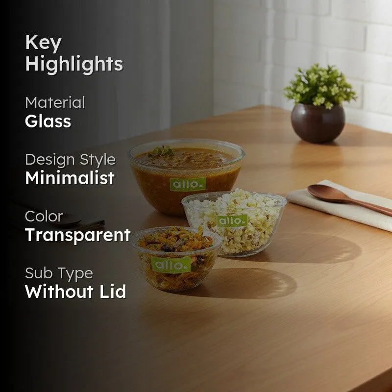Swivra Glass Mixing Bowl (500 mL/1000 mL/1600 mL) - Set of Three - 2