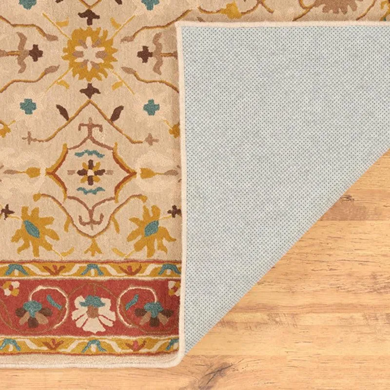 Ahriman Hand Tufted Ethnic Wool & Nylon Carpet - Beige media 6