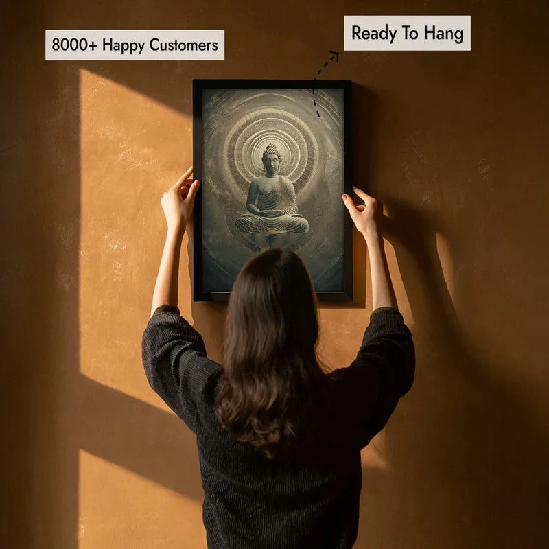 Harmony Within Buddha Archival Paper Wall Painting With Black Frame media 7