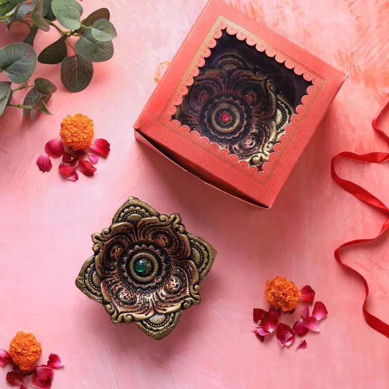 Large Square Diya - Set Of Two media 8