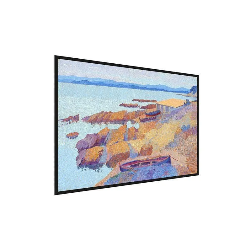 Serene Beach Canvas Wall Painting - Black Frame media 3