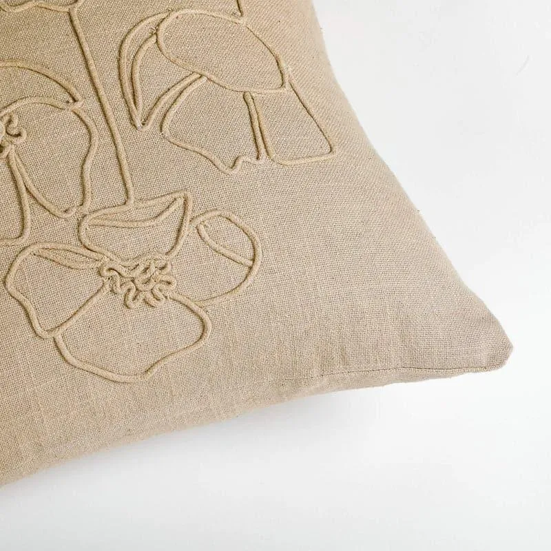 Flora Doodle Embroidered Cushion Cover media 3