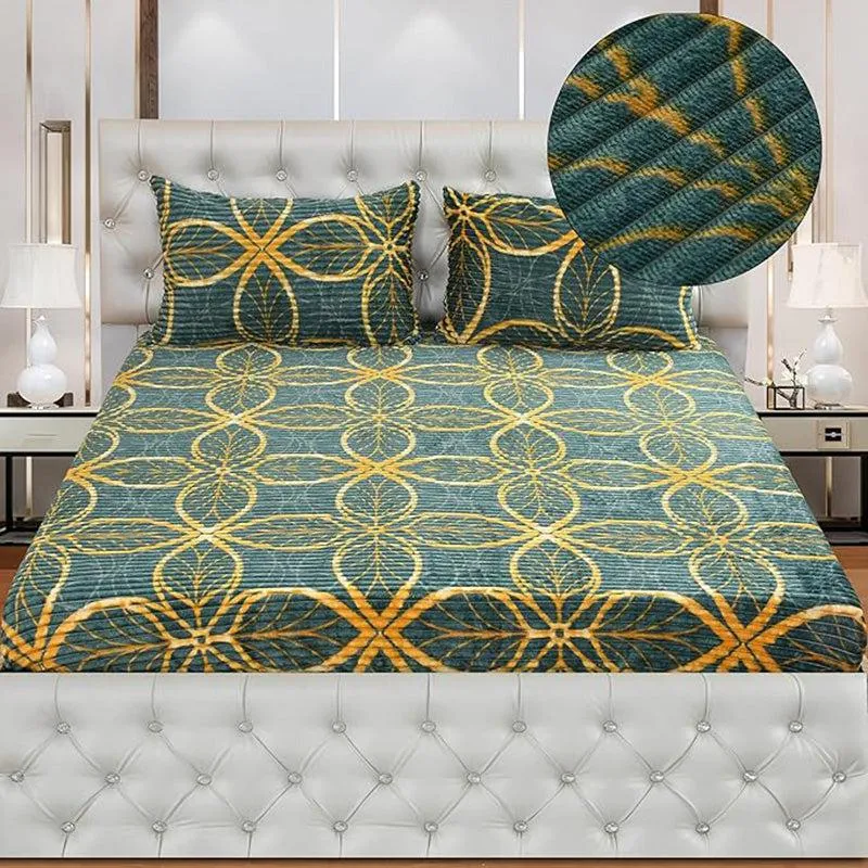 Kranis Ethnic Cotton Flannel Bedsheet - 190 GSM media 3
