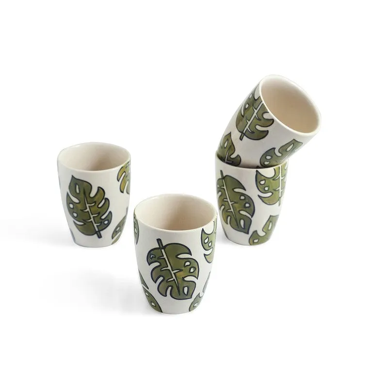 Leaf Ceramic Coffee Mug (280 mL Each) - Set Of Four media 4