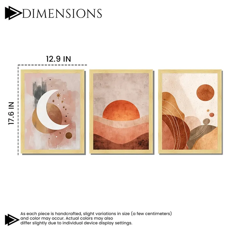 Cosma Modern Celestial Wall Paintings - Set of Three media 7
