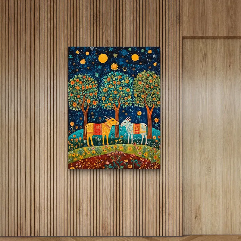 Cattles Of Night Wall Painting media 4