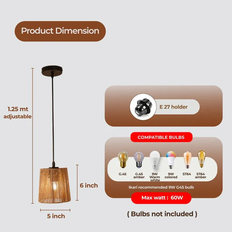 Zerron Ceiling Raffia Ceiling Lamp media 7