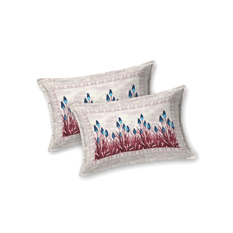 Doodle Dreams Floral Cotton Bedsheet (Maroon) - 140 TC media 5