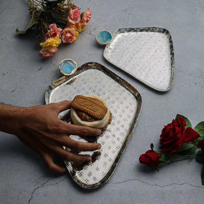 Aurora Platter (Silver,Blue) - Set of Two media 4
