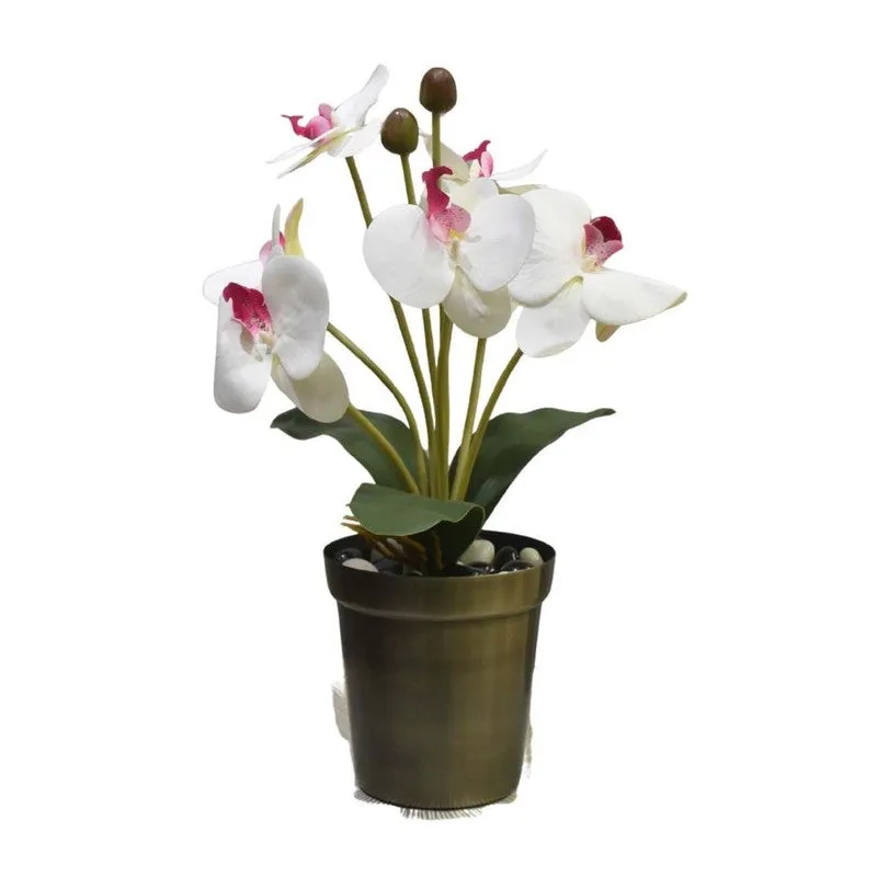 Realistic Artificial Orchid Flower Bunches - White & Green media 5