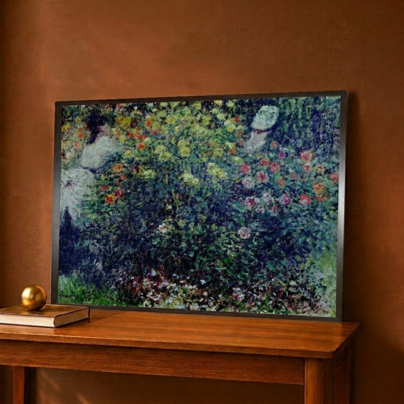 Women Amidst Flower Canvas Wall Painting - 12 x 9 Inches