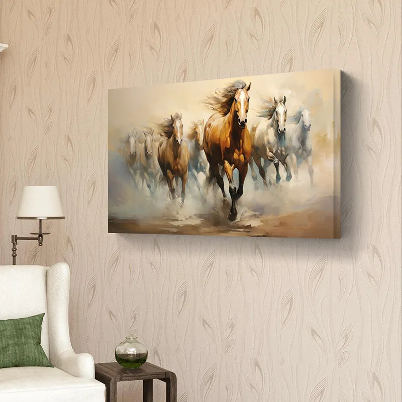 Running Stallions Canvas Wall Painting media 6
