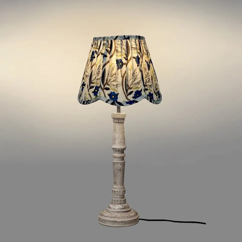 Petalfall Wooden Base Cotton Table Lamp - Multicolor media 4